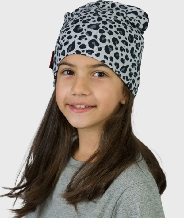 Baggy Hat Black And Grey Animal Print