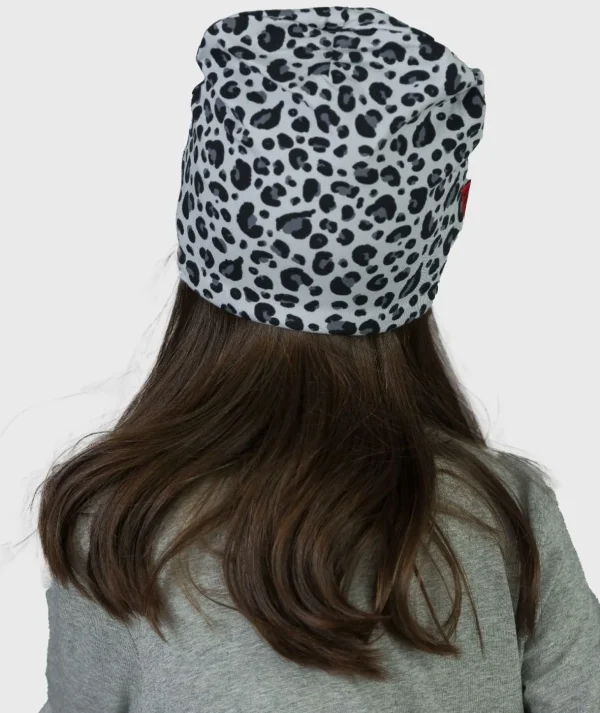 Baggy Hat Black And Grey Animal Print