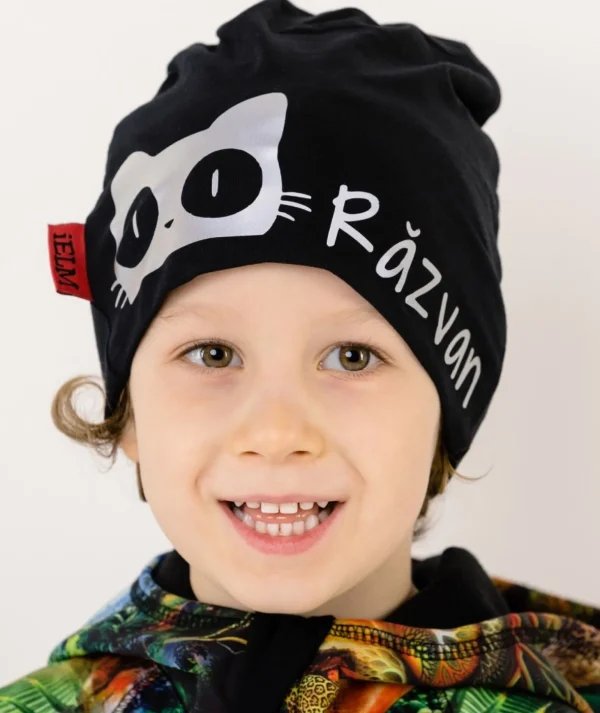 Baggy Hat Reflex Cat Black