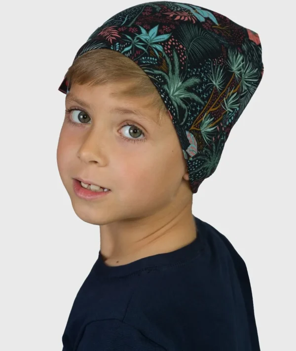 Baggy Hat Tropical Flowers And Leaves