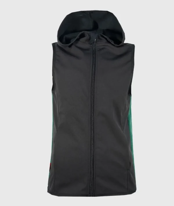 DAD - Softshell And Polar Fleece Hooded Vest Black/Green