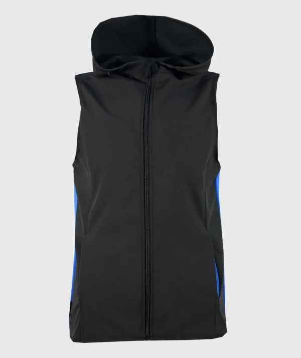 DAD - Softshell And Polar Fleece Hooded Vest Black/Blue