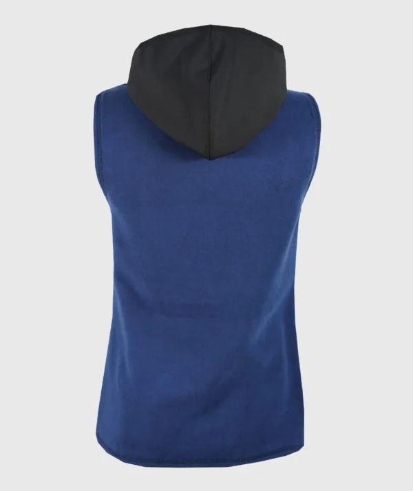 DAD - Softshell And Polar Fleece Hooded Vest Black/Dark Blue