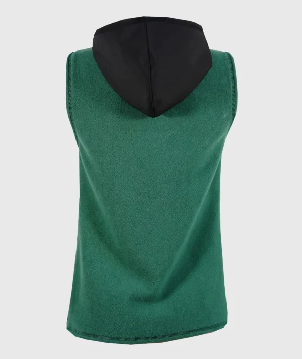 DAD - Softshell And Polar Fleece Hooded Vest Black/Green