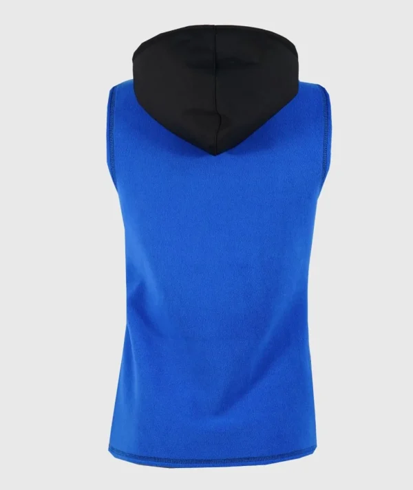 DAD - Softshell And Polar Fleece Hooded Vest Black/Blue