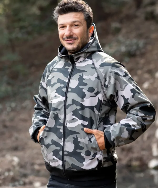 DAD - Softshell Waterproof Hoodie Grey Military