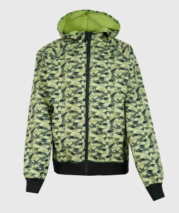 DAD - Softshell Waterproof Hoodie Camouflage Dino Green