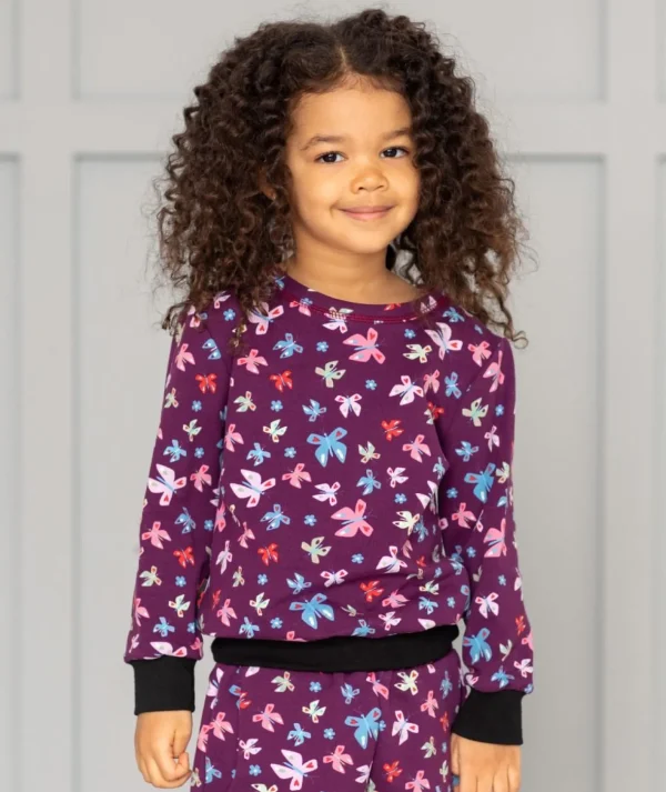 Long Sleeve Shirt Butterflies Purple