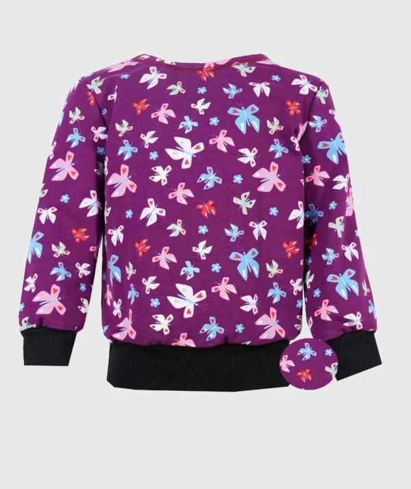 Long Sleeve Shirt Butterflies Purple