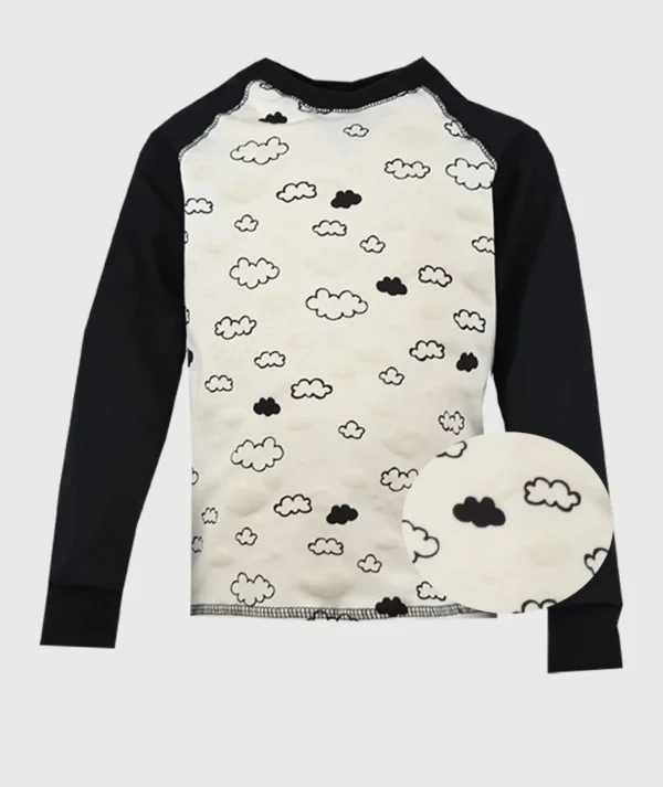 Long Sleeve Shirt Clouds Black