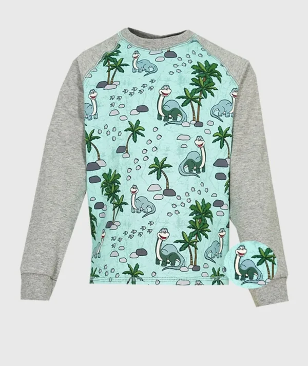 Long Sleeve Shirt Dino Mint