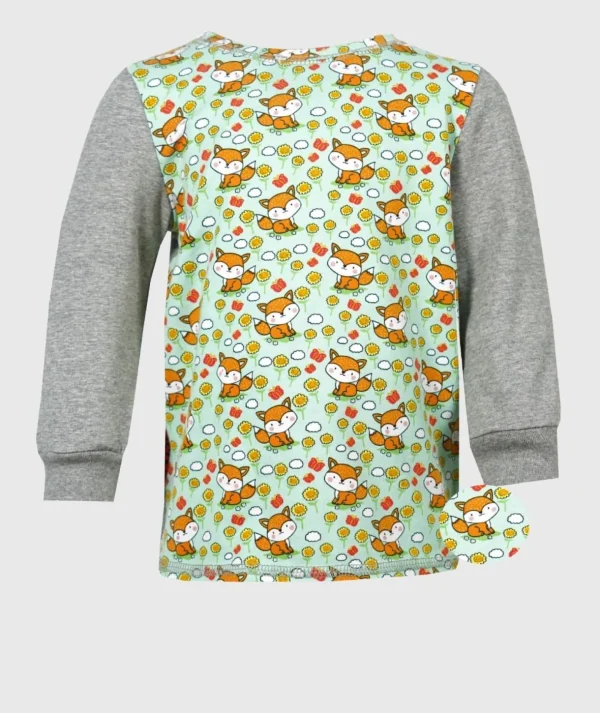 Long Sleeve Shirt Little Foxes Mint