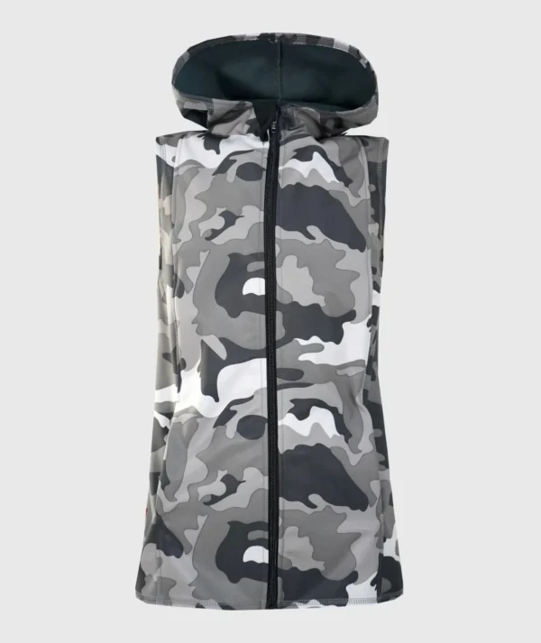 MOM - Softshell And Polar Fleece Hooded Vest Grey Military