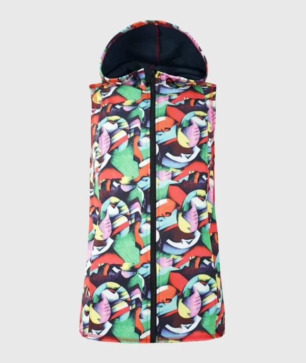 MOM - Softshell And Polar Fleece Hooded Vest Abstract Shapes