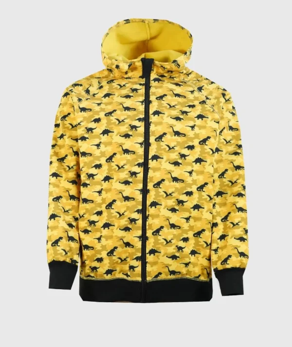 MOM - Softshell Waterproof Hoodie Camouflage Dino Yellow