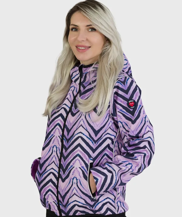 MOM - Softshell Waterproof Hoodie Purple Zebra