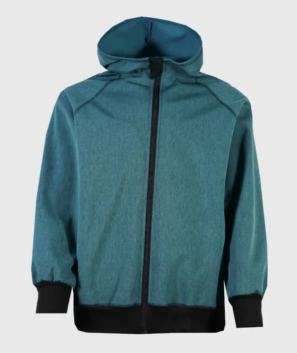 MOM - Softshell Waterproof Hoodie Cyan Melange