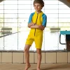 Neoprene Thermal Wetsuit Yellow/Aqua Blue