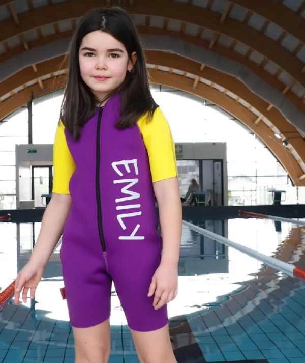 Neoprene Thermal Wetsuit Violet/Yellow