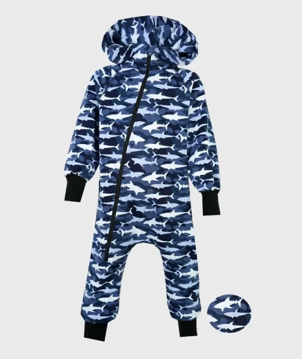 Onepiece French Terry Jumpsuit Camouflage Sharks