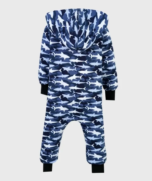 Onepiece French Terry Jumpsuit Camouflage Sharks