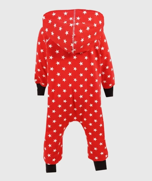 Onepiece French Terry Jumpsuit Stars Red