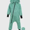 Onepiece Jersey Jumpsuit Green Animal Print