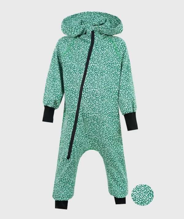 Onepiece Jersey Jumpsuit Green Animal Print