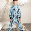 Onepiece Jersey Jumpsuit Feathers Blue