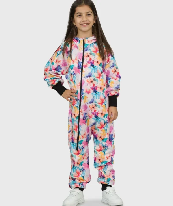 Onepiece Jersey Jumpsuit Painted Flowers