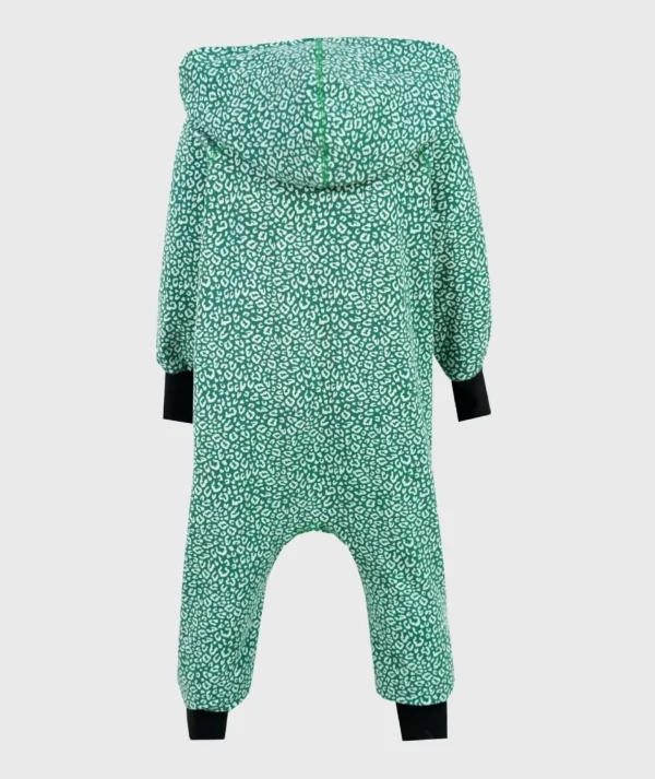 Onepiece Jersey Jumpsuit Green Animal Print