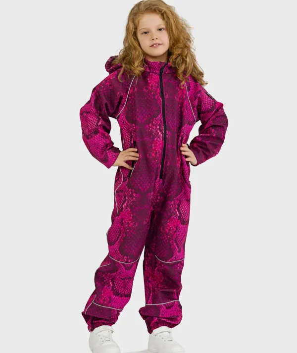 Removable Hood - Waterproof Softshell Overall Snake Fuchsia