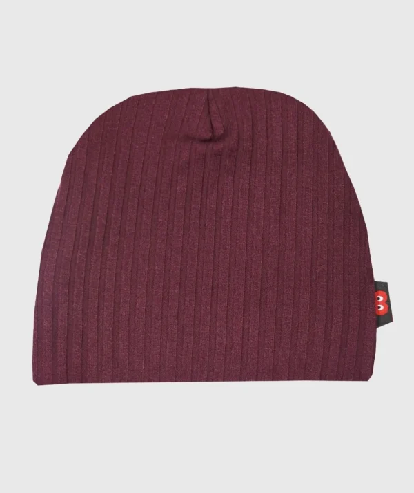 Ribbed-Knit Beanie Burgundy