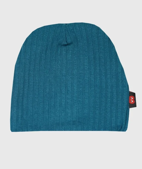 Ribbed-Knit Beanie Cyan