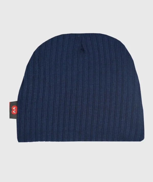 Ribbed-Knit Beanie Dark Blue