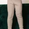 Ribbed-Knit Pants Beige