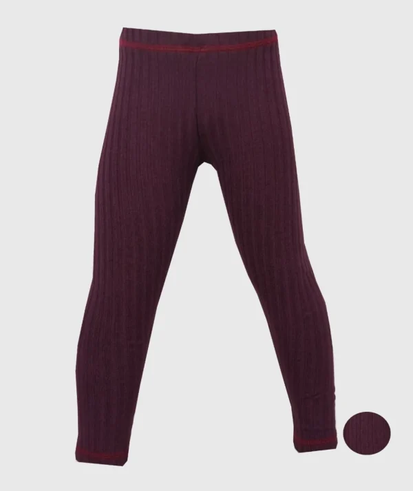 Ribbed-Knit Pants Burgundy