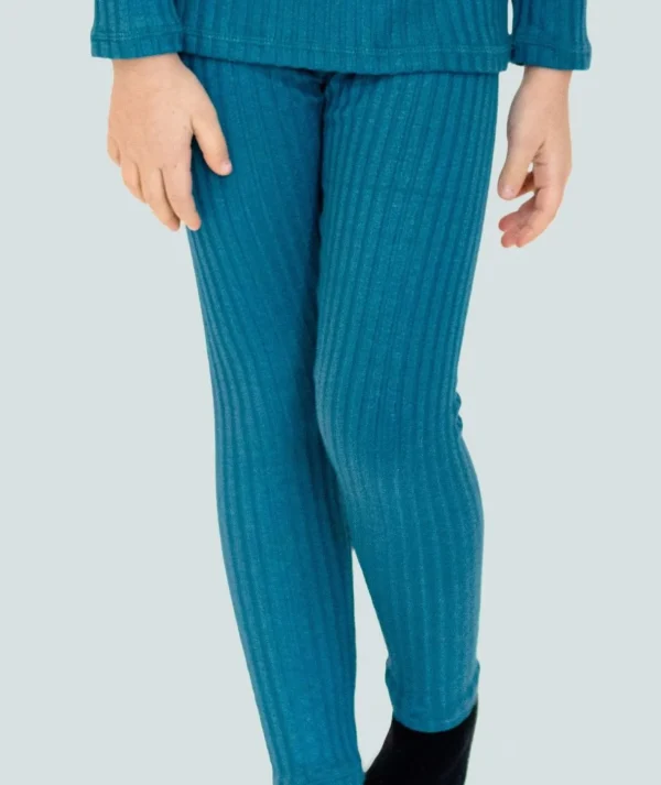 Ribbed-Knit Pants Cyan