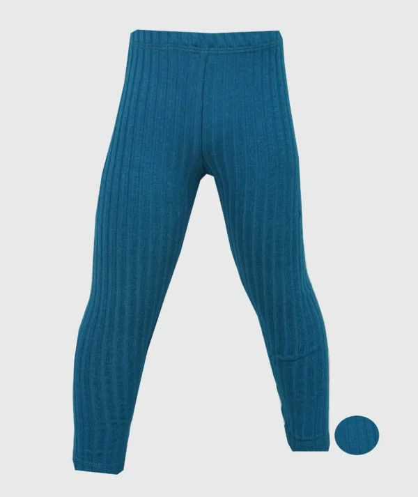 Ribbed-Knit Pants Cyan