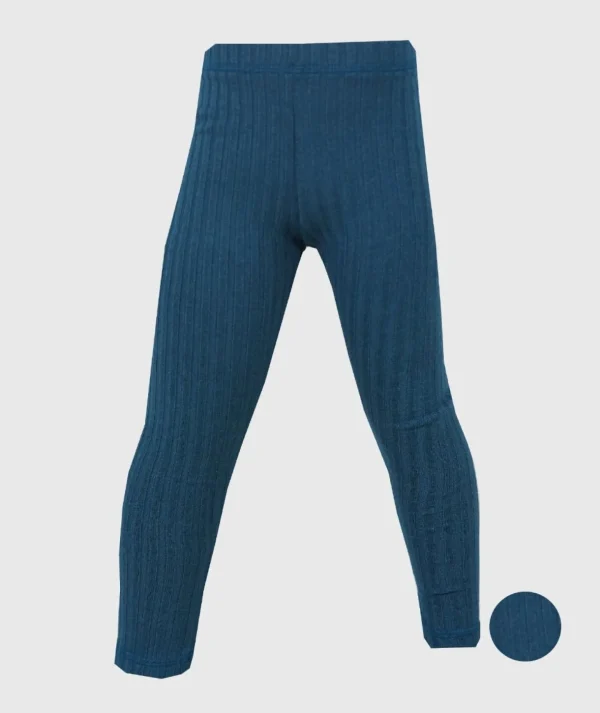 Ribbed-Knit Pants Faded Blue