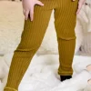 Ribbed-Knit Pants Ocher Yellow