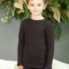 Ribbed-Knit Top Dark Brown