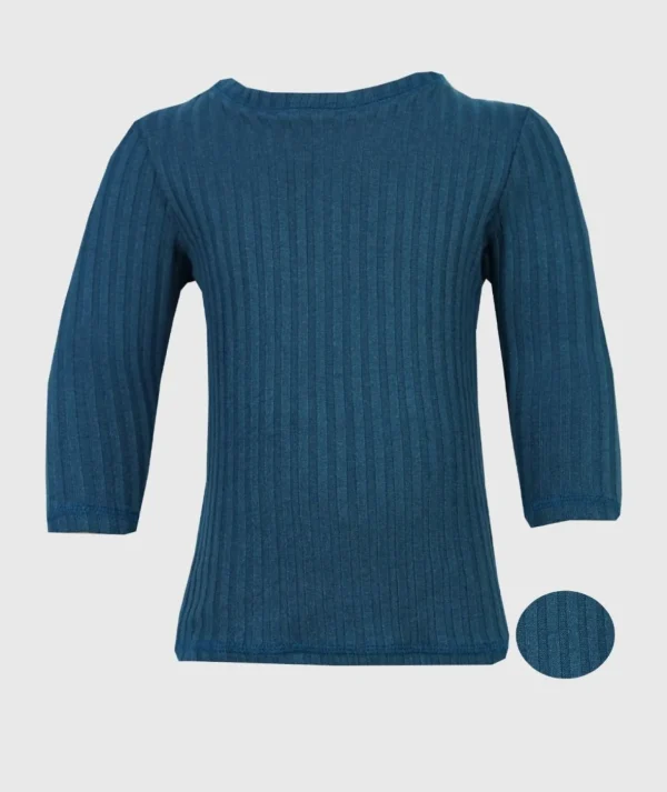 Ribbed-Knit Top Faded Blue