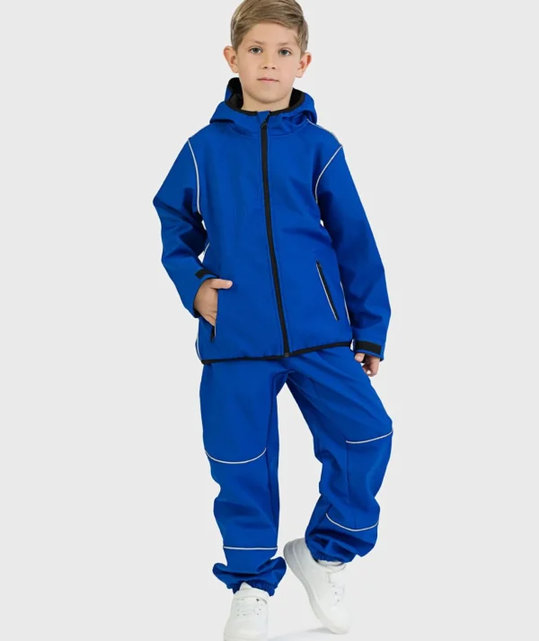 SET - Waterproof Softshell Pants And Hoodie Blue