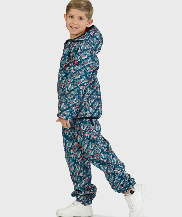 SET - Waterproof Softshell Pants And Hoodie Pixelated Camouflage