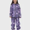 SET - Waterproof Softshell Pants And Hoodie Purple Zebra