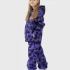 SET - Waterproof Softshell Pants And Hoodie Animal Print Purple