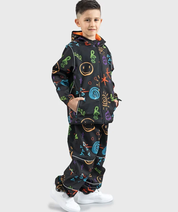 SET - Waterproof Softshell Pants And Hoodie Smiley Sun