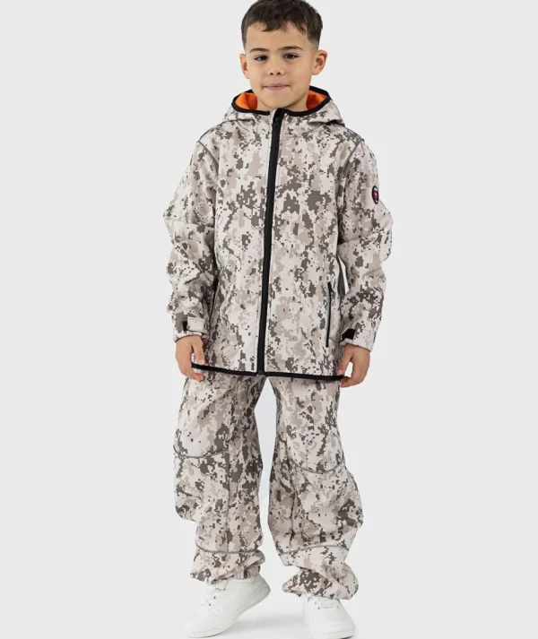 SET - Waterproof Softshell Pants And Hoodie Desert Camouflage