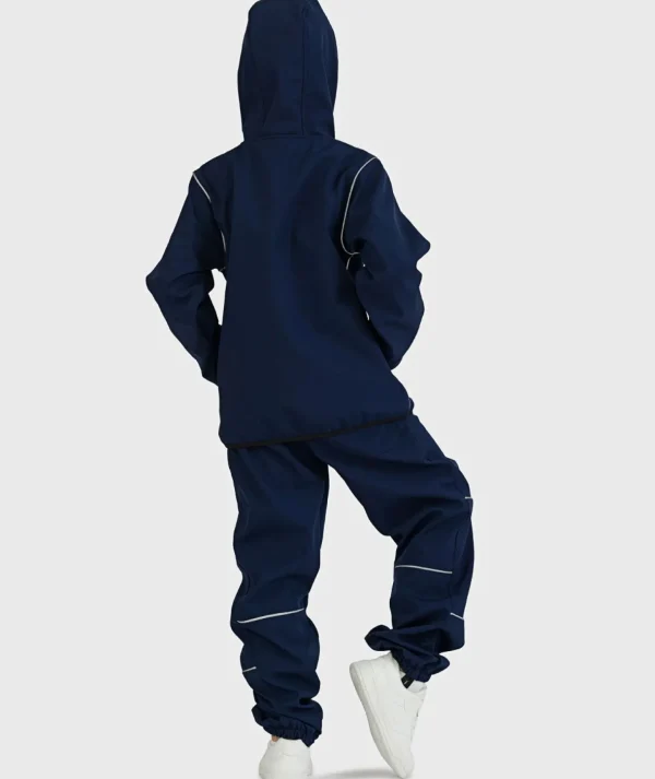 SET - Waterproof Softshell Pants And Hoodie Night Blue